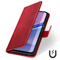 Miniatyrbillede 4 af 5: Etui til Samsung Galaxy A16 med håndledsrem, flip-stand, pung, rød Röd