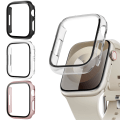 Miniatyrbilde 6 av 6: 3 stk skjermbeskyttere kompatibel med Apple Watch Series 6/5/4/SE med herdet glass, støtsikker etui for iWatch 44mm 44mm Black and clear and rose gold