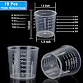 Pikkukuva 5 / 5: 30 ml muoviset nestettä mittaavat kupit - (10-pakkaus, 1 oz, kirkas)