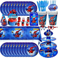 Miniatyrbilde 1 av 5: Spiderman tema bursdagsfest dekorasjon tilbehør servise kopp tallerken servietter Spiderman ballong Happy Party Deco for barn gutter 10 stk gavepose