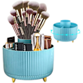 Miniatyrbillede 1 af 7: 360° Roterende Makeup Børste Kosmetik Opbevaringsstativ - Lyseblå Light blue