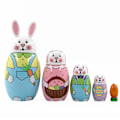 Miniatyrbild 1 av 5: Påskhare Ornament, Staplade Trä Handgjorda Matryoshka Dockor, Påskägg Leksaker, Perfekt för Barns Födelsedag eller Heminredningspresenter