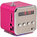 Pikkukuva 4 / 7: Kannettava retro-radio, halpa Td V26 pieni radio verkkovirralla ja paristoilla toimiva minikaiutin musiikkisoitin FM-radio muoti tukee TF-korttia ja U-levyä Pink