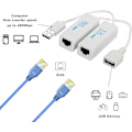Miniatyrbilde 2 av 5: USB til RJ45 Connector Extender, USB 2.0 til RJ45 Ethernet LAN Extender 200 Meter - 656 fot