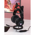 Miniatyrbillede 2 af 3: Kablet Gaming Headset Sød Katteøre RGB Baggrundsbelysning Over-ear Hovedtelefon Støjreducerende Mikrofon Surround Sound til Bærbar Black