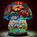 Miniatyrbillede 2 af 5: Malede glas svamp bordlamper bohemisk harpiks svamp bordlampe natlampe til hjemmet og kontoret Giant Foot Mushroom Table Lamp