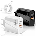 Miniatyrbilde 1 av 5: 65W GaN hurtiglader med USB-C kabel, for mobil og MacBook Pro hvit hvit white