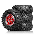 Miniatyrbild 2 av 5: 4st 51mm 1.0 Tum Metall Beadlock Hjul Däck Set för 1/18 1/24 RC Crawler Bil TRX4M SCX24 AX24 FCX24 Uppgraderingsdelar Svart