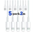 5-pak / 2 m merr- Opladerkabel Lightning iPhone 5-pack. 2 meter