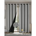 Mörkläggningsgardiner med isolerande foder, kompatibla med olika märken, för vardagsrum, sovrum, kök, heminredning, grå grey 100X250CM 1PCS&Grommet Top