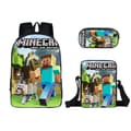 MINECRAFT Tryckt Ryggsäck 3-delat Set för Högstadieelever 21