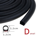 Miniatyrbillede 5 af 5: P Z D-formet 2 meter bil dørforseglingstrimmel EPDM gummi støjisolering anti-støv lydisoleret bilforsegling stærk 3M klæbemiddel