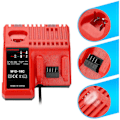 Miniatyrbillede 3 af 5: M12-18C Li-ion Batterioplader til Milwaukee 12V 14.4V 18V C1418C 48-11-1815/1828/1840 M18 M14 M12 Lithium Batteri