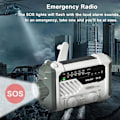 Miniatyrbild 4 av 7: Nödradio, vevradio med ficklampa, AM/FM väderradio med 2000mAh powerbank