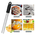 Miniatyrbillede 5 af 5: Microplane Zester Rivejern i Sort Farve til Citrus, Parmesan, Ingefær, Chokolade og Muskatnød med Fint Blad