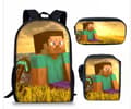 MINECRAFT Tryckt Ryggsäck 3-delat Set för Högstadieelever 10
