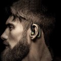 Miniatyrbilde 6 av 6: Bluetooth-hodetelefon med enkelt ørehake, trådløs hodetelefon med mikrofon, støydemping, vanntett øretelefon