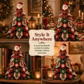 Miniatyrbild 8 av 8: DIY Quilted Fabric Christmas Tree Kit, 3D Fabric Patchwork Craft Set for Beginners, Handmade Table Decoration for Home, Mantel, Table, Office #A