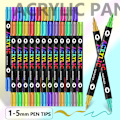 Miniatyrbilde 3 av 6: Akrylmalingpenner, permanente akrylmalingpenner med fin spiss og penselspiss 24PCS