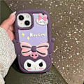 Miniatyrbild 1 av 5: Tecknad 3D Sanrio Kuromi Silikon Mjukt Mobilskal för iPhone 14 13 12 11 Pro Max 14 Pro Anti-fall Baksida Flicka a1 For iphone 13 ProMax