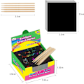 Miniatyrbilde 5 av 7: Regnbue Scratch Mini Art Notes - 100 Magiske Scratch Note Pads Kort Ark for Barn Svart Scratch Håndverk Kunst DIY Fest Favor Fornødenheter Kit Bursdag