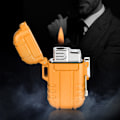 Miniatyrbild 4 av 8: Bärbar Gaständare Vattentät Vindtät Tändare för Rökare Cigaretter Cigarr (Orange) 0.1