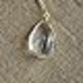 Miniatyrbild 6 av 6: Halsband med äkta blomma i glasdroppform, 925 sterling silver