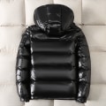 Miniatyrbilde 2 av 4: Vinterdunjakke for menn Hvit Andedun Hettelue svart black L