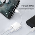 Miniatyrbilde 3 av 6: 2-pak Lightning til 3,5 mm hodetelefonkontakt-adapter for iPhone Dongle 2-i-1 lader og aux-lydsplitteradapter, hvit