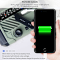 Miniatyrbild 7 av 10: Nödväderradio, 2000mAh Solradio AM/FM Handvev Dynamo Radio USB Laddningsbar Utomhus