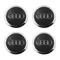 Center plastikkapsler til AUDI 60mm 4-P Sort med kromkant Black with chromed edge 80