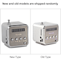 Miniatyrbillede 7 af 7: Bærbar radio, Radio Billig TD V26 Små radioer Lommeradio Batteriradio Minihøjtaler Musikafspiller FM-radio Pc Mode Understøtter TF-kort og U-disk Silver