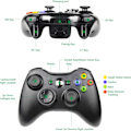 Miniatyrbild 2 av 5: Trådlös handkontroll för Xbox 360, xbox 360 spelkontroll Gamepad, knappar förbättrad ergonomisk design joystick för Microsoft Xbox & Slim 360 PC