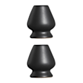 Miniatyrbillede 3 af 5: 1/2/3 Håndlavet Matcha Piskeris Holder Te Ceremoni Te Service til Sort 6 x 7cm 2 Sæt 2Sets Black 6 x 7cm