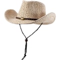 Miniatyrbilde 1 av 4: Western Cowboyhatt (med tau) for kvinner og menn med sammenleggbar sommer solskjerm stråhatt bredbremmet hatt, Beige