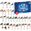 Miniatyrbilde 1 av 4: Julefiske-Adventskalender 2024 - Fiske-Luresett, Fiskeutstyr for Voksne Menn Gutter, Fisketilbehør (24 stk)