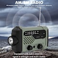 Miniatyrbild 5 av 10: Nödväderradio, 2000mAh Solradio AM/FM Handvev Dynamo Radio USB Laddningsbar Utomhus