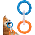 Miniatyrbild 8 av 9: Aggressiva hundtuggleksaker,  Interactive Squeak Toys Dog Chewing Ring Toy,Chew Toys Ring för tandrengöring, oförstörbara hundleksaker för små Orange1