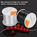 Miniatyrbillede 1 af 6: pc Elastisk tråd til armbånd 60m*0,8mm Elastisk armbåndsline Elastisk stræktråd Transparent Sort Transparent med saks og perlenål