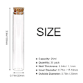 Miniatyrbillede 2 af 5: 30 stk. 25 ml glasreagensglas, 20100 mm klare flade reagensglas med korkpropper til videnskabelige eksperimenter, badesalt og slikopbevaring
