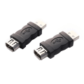 Miniatyrbillede 4 af 5: Firewire Ieee 1394 6-bens hun til usb2.0 konverter computer kabel stik Black
