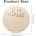 Miniatyrbild 2 av 7: Nyfödd Ankomstskylt, 15 cm Trä Hello World Skyltar Baby Välkomstskylt, Hello World Barnrumsinredning Skylt för Baby, Nyfödda Pojkar och Flickor Gåva