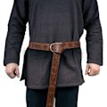Miniatyrbillede 2 af 5: Middelalderlig præget Viking Vegvisir PU læder O-ring bælte Retro renæssance ridder spænder bælte læder talje