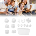Miniatyrbilde 1 av 5: 16 stk spillkontrollknapper for PS5-kontroller, erstatningsknapper for tommel og avtrekkere for PS5-kontroll White