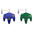 Pikkukuva 1 / 5: 2 Pakkaa Klassisia Johdollisia N64 Ohjaimia Retropeli 64 Bitti Peliohjain Joystick Vaihto-ohjain 24 2pcs