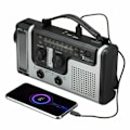 Miniatyrbilde 8 av 10: Bærbar Multifunksjonell Solcelledrevet Håndsveiv Radio Nødradio med Lommelykt, Leselampe