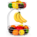 Miniatyrbild 1 av 7: 2-vånings Frukt & Grönsaks Korg med Bananhållare, Krom