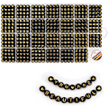 Miniatyrbillede 1 af 6: Perler, bogstavperler, alfabetperler i 28-rums æske (4 x 7 mm (runde perler, 1 mm hul), guld bogstaver og sort base) Gold Letters & Black Base