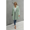 Miniatyrbild 4 av 5: Loalirando - Trenchcoat Dubbelknäppt Klassisk Lång Jacka Vindtät Höst Vårjacka green S