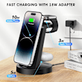 Miniatyrbilde 4 av 6: 3-i-1 Ladestasjon for iPhone, Trådløs Lader for iPhone 15 14 13 12 11 X Pro Max & Apple Watch - Trådløs Ladestasjon for AirPods 3 Pro